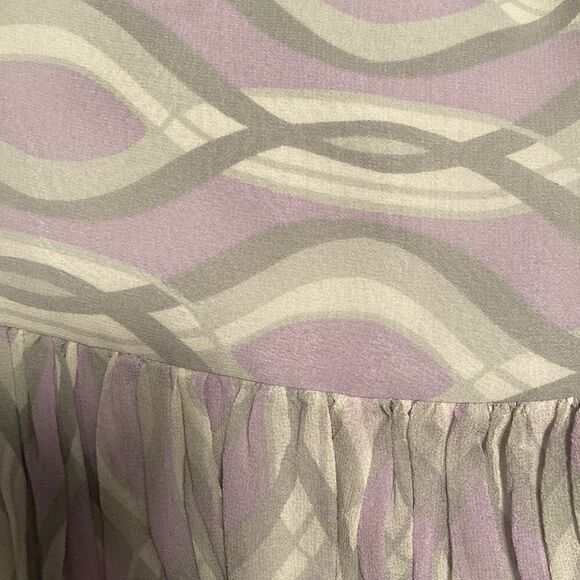 Kenneth Cole Reaction drop waist fitted lined silk skirt purple lavender multi - Picture 8 of 16